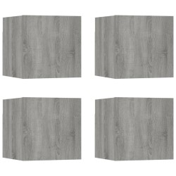 vidaXL TV-Wandschrank 4 Stk. Grau Sonoma 30,5x30x30 cm