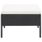 6-tlg. Garten-Lounge-Set mit Auflagen Poly Rattan Schwarz 6-tlg. Garten-Lounge-Set mit Auflagen Poly Rattan Schwarz