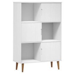 vidaXL Bücherregal MOLDE Weiß 90x35x133,5 cm Massivholz Kiefer