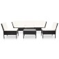 6-tlg. Garten-Lounge-Set mit Auflagen Poly Rattan Schwarz 6-tlg. Garten-Lounge-Set mit Auflagen Poly Rattan Schwarz