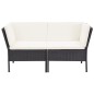 6-tlg. Garten-Lounge-Set mit Auflagen Poly Rattan Schwarz 6-tlg. Garten-Lounge-Set mit Auflagen Poly Rattan Schwarz