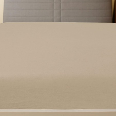 vidaXL Spannbettlaken Jersey Taupe 90x200 cm Baumwolle