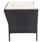 6-tlg. Garten-Lounge-Set mit Auflagen Poly Rattan Schwarz 6-tlg. Garten-Lounge-Set mit Auflagen Poly Rattan Schwarz