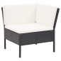 6-tlg. Garten-Lounge-Set mit Auflagen Poly Rattan Schwarz 6-tlg. Garten-Lounge-Set mit Auflagen Poly Rattan Schwarz