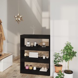 vidaXL Bücherregal/Raumteiler Schwarz 80x30x103 cm Holzwerkstoff