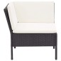 6-tlg. Garten-Lounge-Set mit Auflagen Poly Rattan Schwarz 6-tlg. Garten-Lounge-Set mit Auflagen Poly Rattan Schwarz
