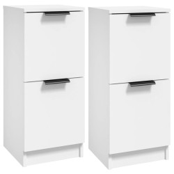 vidaXL Sideboards 2 Stk. Weiß 30x30x70 cm Holzwerkstoff