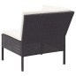 6-tlg. Garten-Lounge-Set mit Auflagen Poly Rattan Schwarz 6-tlg. Garten-Lounge-Set mit Auflagen Poly Rattan Schwarz