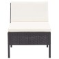 6-tlg. Garten-Lounge-Set mit Auflagen Poly Rattan Schwarz 6-tlg. Garten-Lounge-Set mit Auflagen Poly Rattan Schwarz