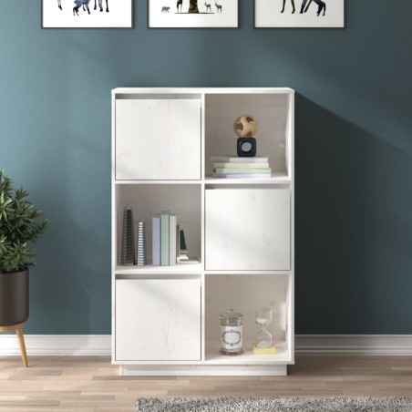 vidaXL Highboard Weiß 74x35x117 cm Massivholz Kiefer