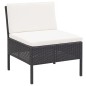 vidaXL 3-tlg. Garten-Lounge-Set mit Auflagen Poly Rattan Schwarz vidaXL 3-tlg. Garten-Lounge-Set mit Auflagen Poly Rattan Schwarz