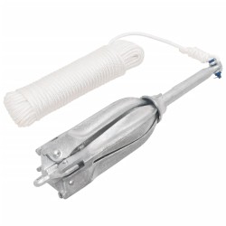 vidaXL Klappanker mit Seil Silbern 10 kg Temperguss