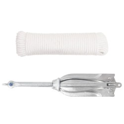 vidaXL Klappanker mit Seil Silbern 10 kg Temperguss