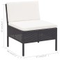 vidaXL 3-tlg. Garten-Lounge-Set mit Auflagen Poly Rattan Schwarz vidaXL 3-tlg. Garten-Lounge-Set mit Auflagen Poly Rattan Schwarz