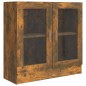 vidaXL Vitrinenschrank Räuchereiche 82,5x30,5x80 cm Holzwerkstoff vidaXL Vitrinenschrank Räuchereiche 82,5x30,5x80 cm Holzwerkstoff