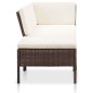 3-tlg. Garten-Lounge-Set mit Auflagen Poly Rattan Braun 3-tlg. Garten-Lounge-Set mit Auflagen Poly Rattan Braun