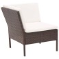 3-tlg. Garten-Lounge-Set mit Auflagen Poly Rattan Braun 3-tlg. Garten-Lounge-Set mit Auflagen Poly Rattan Braun