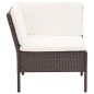 3-tlg. Garten-Lounge-Set mit Auflagen Poly Rattan Braun 3-tlg. Garten-Lounge-Set mit Auflagen Poly Rattan Braun
