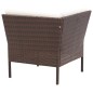 3-tlg. Garten-Lounge-Set mit Auflagen Poly Rattan Braun 3-tlg. Garten-Lounge-Set mit Auflagen Poly Rattan Braun