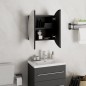 vidaXL Badezimmerschrank mit Rundem Spiegel & LED Schwarz 40x40x17,5cm vidaXL Badezimmerschrank mit Rundem Spiegel & LED Schwarz 40x40x17,5cm