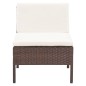 3-tlg. Garten-Lounge-Set mit Auflagen Poly Rattan Braun 3-tlg. Garten-Lounge-Set mit Auflagen Poly Rattan Braun