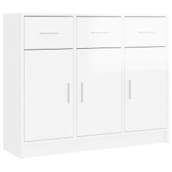 vidaXL Sideboard Hochglanz-Weiß 91x28x75 cm Holzwerkstoff