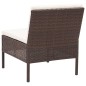 3-tlg. Garten-Lounge-Set mit Auflagen Poly Rattan Braun 3-tlg. Garten-Lounge-Set mit Auflagen Poly Rattan Braun