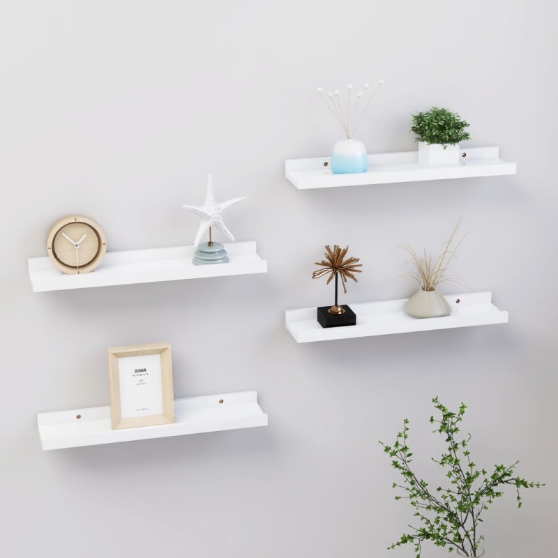 vidaXL Wandregale 4 Stk. Weiß 40x9x3 cm vidaXL Wandregale 4 Stk. Weiß 40x9x3 cm