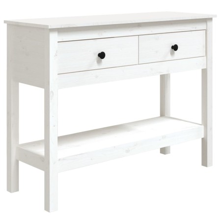vidaXL Konsolentisch Weiß 100x35x75 cm Massivholz Kiefer