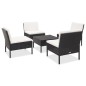 5-tlg. Garten-Sofagarnitur mit Auflagen Poly Rattan Schwarz 5-tlg. Garten-Sofagarnitur mit Auflagen Poly Rattan Schwarz