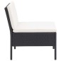 5-tlg. Garten-Sofagarnitur mit Auflagen Poly Rattan Schwarz 5-tlg. Garten-Sofagarnitur mit Auflagen Poly Rattan Schwarz