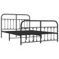 vidaXL Bettgestell mit Kopf- und Fußteil Metall Schwarz 140x200 cm vidaXL Bettgestell mit Kopf- und Fußteil Metall Schwarz 140x200 cm