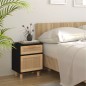 vidaXL Nachttische 2 Stk. Schwarz Massivholz Kiefer und Natur-Rattan vidaXL Nachttische 2 Stk. Schwarz Massivholz Kiefer und Natur-Rattan