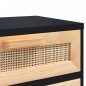 vidaXL Nachttische 2 Stk. Schwarz Massivholz Kiefer und Natur-Rattan vidaXL Nachttische 2 Stk. Schwarz Massivholz Kiefer und Natur-Rattan