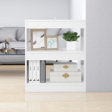 vidaXL Bücherregal/Raumteiler Hochglanz-Weiß 60x30x72 cm