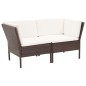 6-tlg. Garten-Lounge-Set mit Auflagen Poly Rattan Braun 6-tlg. Garten-Lounge-Set mit Auflagen Poly Rattan Braun