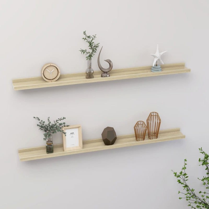 vidaXL Wandregale 2 Stk. Sonoma-Eiche 100x9x3 cm vidaXL Wandregale 2 Stk. Sonoma-Eiche 100x9x3 cm