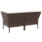 6-tlg. Garten-Lounge-Set mit Auflagen Poly Rattan Braun 6-tlg. Garten-Lounge-Set mit Auflagen Poly Rattan Braun