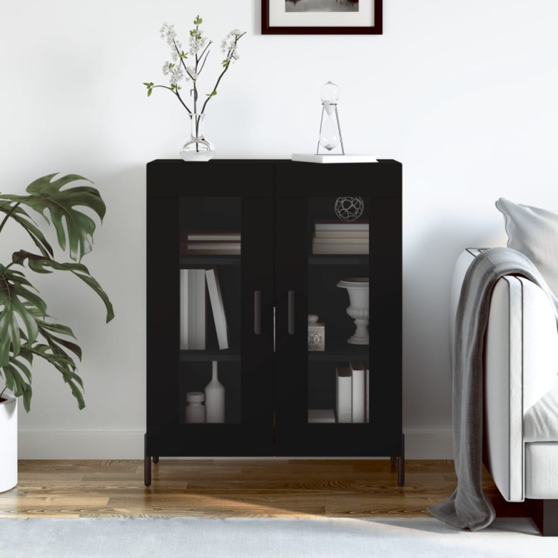 vidaXL Sideboard Schwarz 69,5x34x90 cm Holzwerkstoff vidaXL Sideboard Schwarz 69,5x34x90 cm Holzwerkstoff