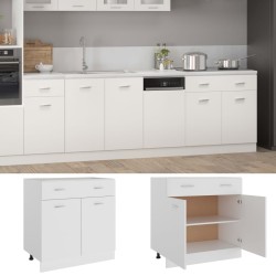 vidaXL Schubunterschrank Weiß 80x46x81,5 cm Holzwerkstoff