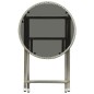 vidaXL Beistelltisch Grau 60 cm Poly Rattan und Hartglas vidaXL Beistelltisch Grau 60 cm Poly Rattan und Hartglas