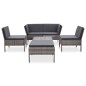 vidaXL 6-tlg. Garten-Sofagarnitur mit Auflagen Poly Rattan Grau vidaXL 6-tlg. Garten-Sofagarnitur mit Auflagen Poly Rattan Grau