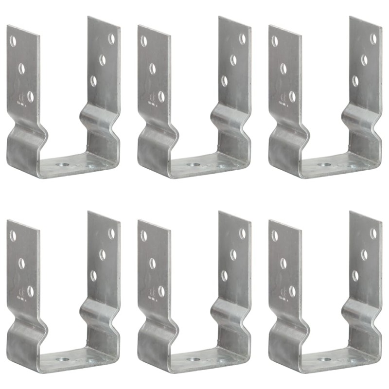 vidaXL Pfostenträger 6 Stk. Silbern 9×6×15 cm Verzinkter Stahl vidaXL Pfostenträger 6 Stk. Silbern 9×6×15 cm Verzinkter Stahl