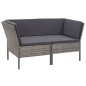 vidaXL 6-tlg. Garten-Sofagarnitur mit Auflagen Poly Rattan Grau vidaXL 6-tlg. Garten-Sofagarnitur mit Auflagen Poly Rattan Grau