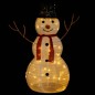 vidaXL LED-Schneemann Weihnachtsfigur Luxus-Stoff 90 cm vidaXL LED-Schneemann Weihnachtsfigur Luxus-Stoff 90 cm