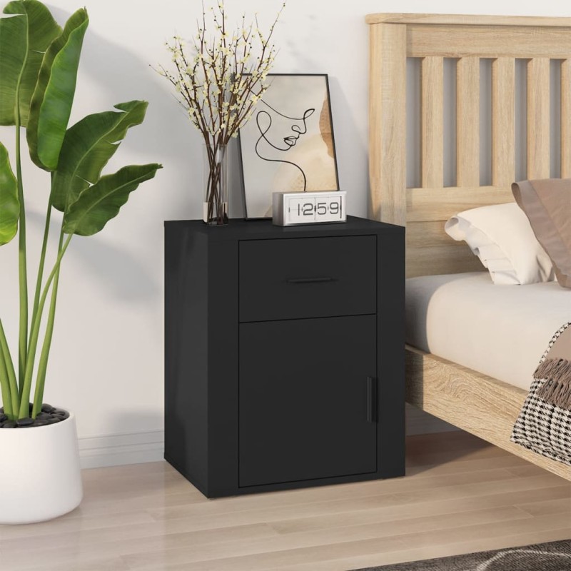 vidaXL Nachttisch Schwarz 50x36x60 cm Holzwerkstoff vidaXL Nachttisch Schwarz 50x36x60 cm Holzwerkstoff