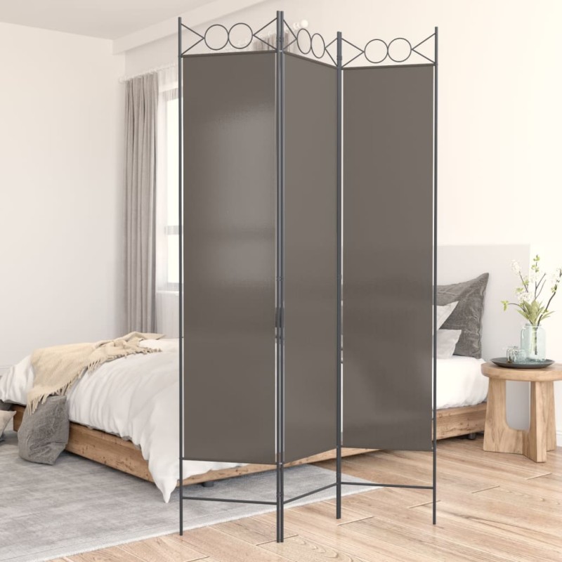 vidaXL 3-tlg. Paravent Anthrazit 120x220 cm Stoff vidaXL 3-tlg. Paravent Anthrazit 120x220 cm Stoff