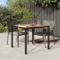 vidaXL Gartentisch 90x90x75 cm Poly Rattan und Akazienholz Schwarz vidaXL Gartentisch 90x90x75 cm Poly Rattan und Akazienholz Schwarz