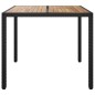 vidaXL Gartentisch 90x90x75 cm Poly Rattan und Akazienholz Schwarz vidaXL Gartentisch 90x90x75 cm Poly Rattan und Akazienholz Schwarz