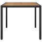 vidaXL Gartentisch 90x90x75 cm Poly Rattan und Akazienholz Schwarz vidaXL Gartentisch 90x90x75 cm Poly Rattan und Akazienholz Schwarz